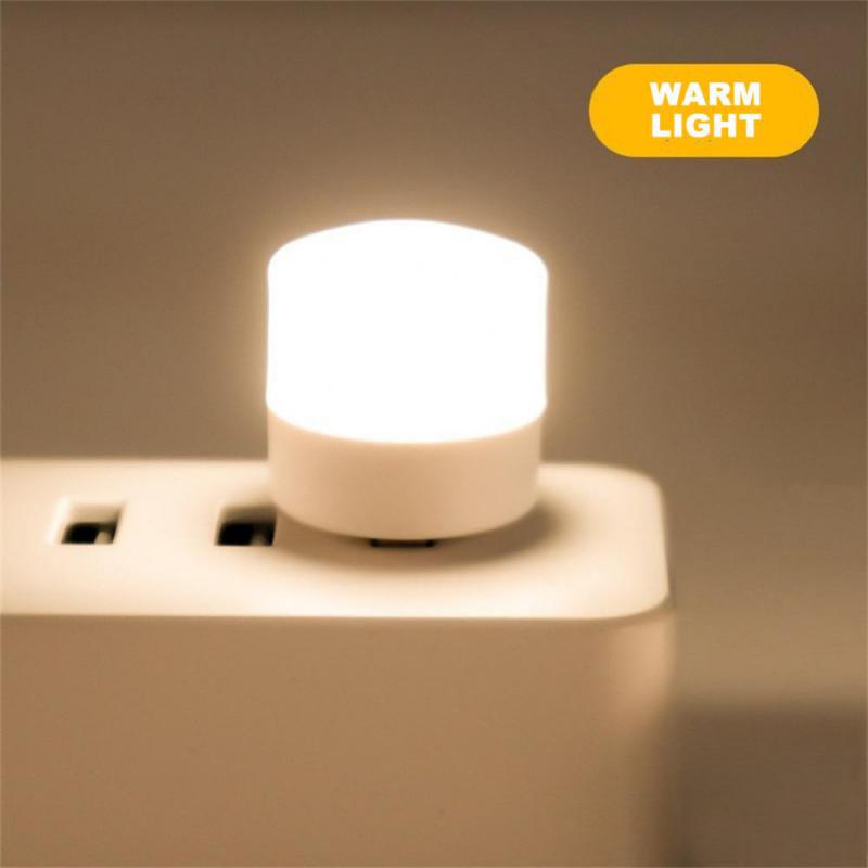 USB Night Light Simple Mini LED Night Light USB Plug Light Mobile Power Charging Eye Protection Reading Small Round Night Light