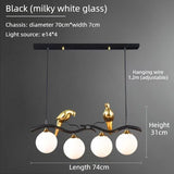 Nordic LED Glass Chandelier Modern Creative Bird Restaurant Dining Table Glass Pendant Light Living Room Bar Counter Decoration