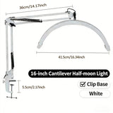 16-Inch U-Shaped Half-Moon LED Beauty Lamp - Eye-Protective Desk Light for Eyelash Extensions, Nail Art, Embroidery & Eyebrow Procedures