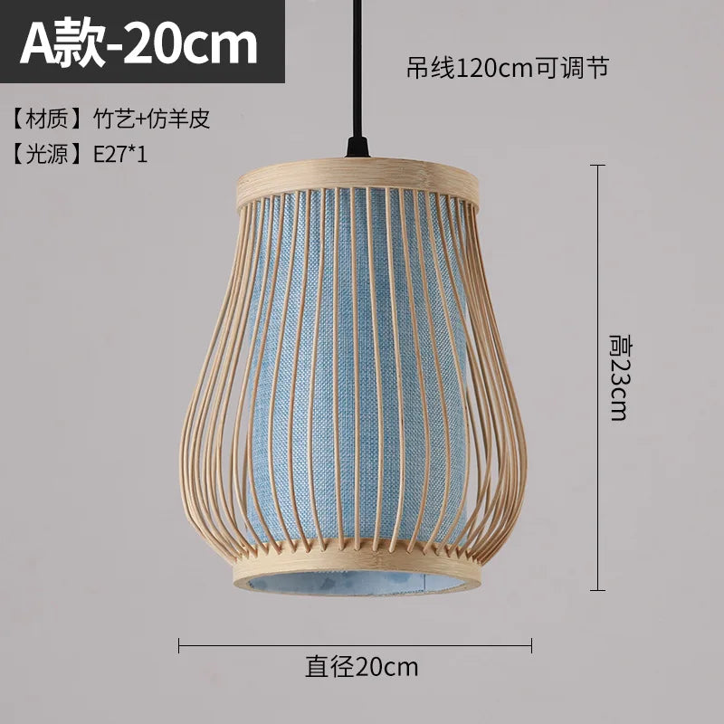 Chinese Bamboo Weaving Bamboo Chandelier Zen Tea Room Hot Pot Restaurant Light Hotel Hotel Balcony Japanese Retro Lantern Lights