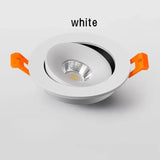 Adjustable Embedded LED Downlights COB Recessed Ceiling Lamp White/Black for Indoor Living Room AC110V/220V Dimmable 360°