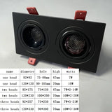 Square embedded ceiling spotlight COB high luminous efficiency anti glare LED tube light household lamp 85-265V