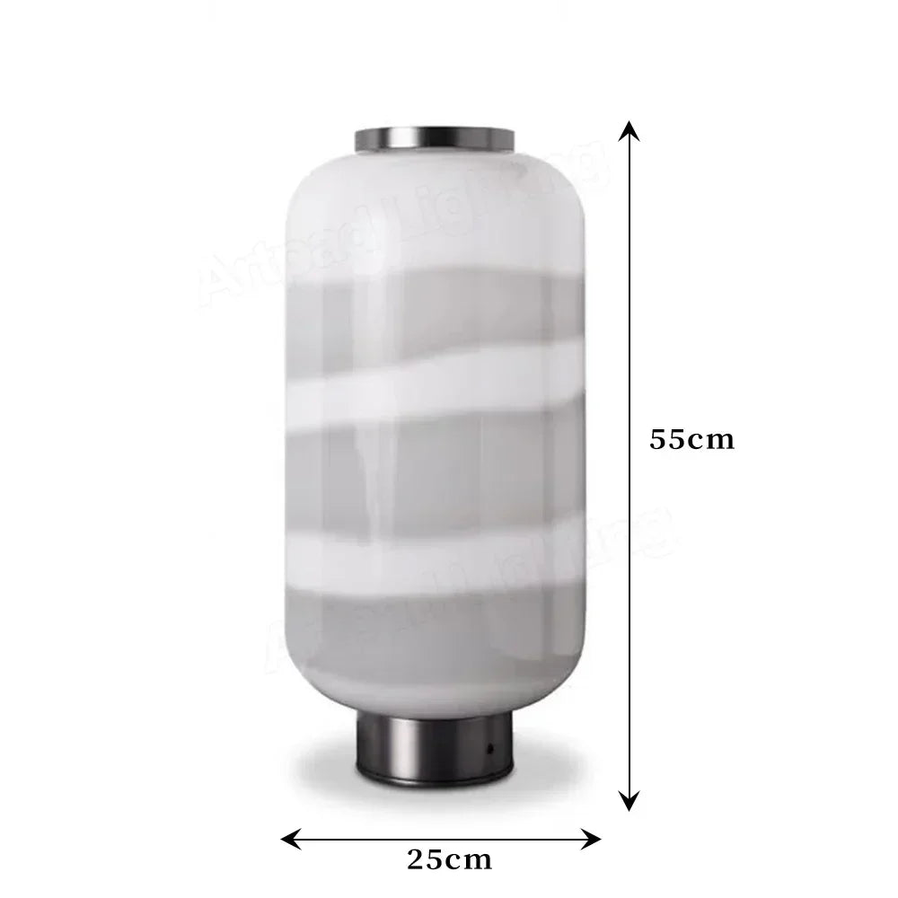 Nordic Designer Smoke White Glass LED Floor Lamp Bedroom Study Hotel Chandelier Living Room Sofa Atmosphere Art Decor Lighting