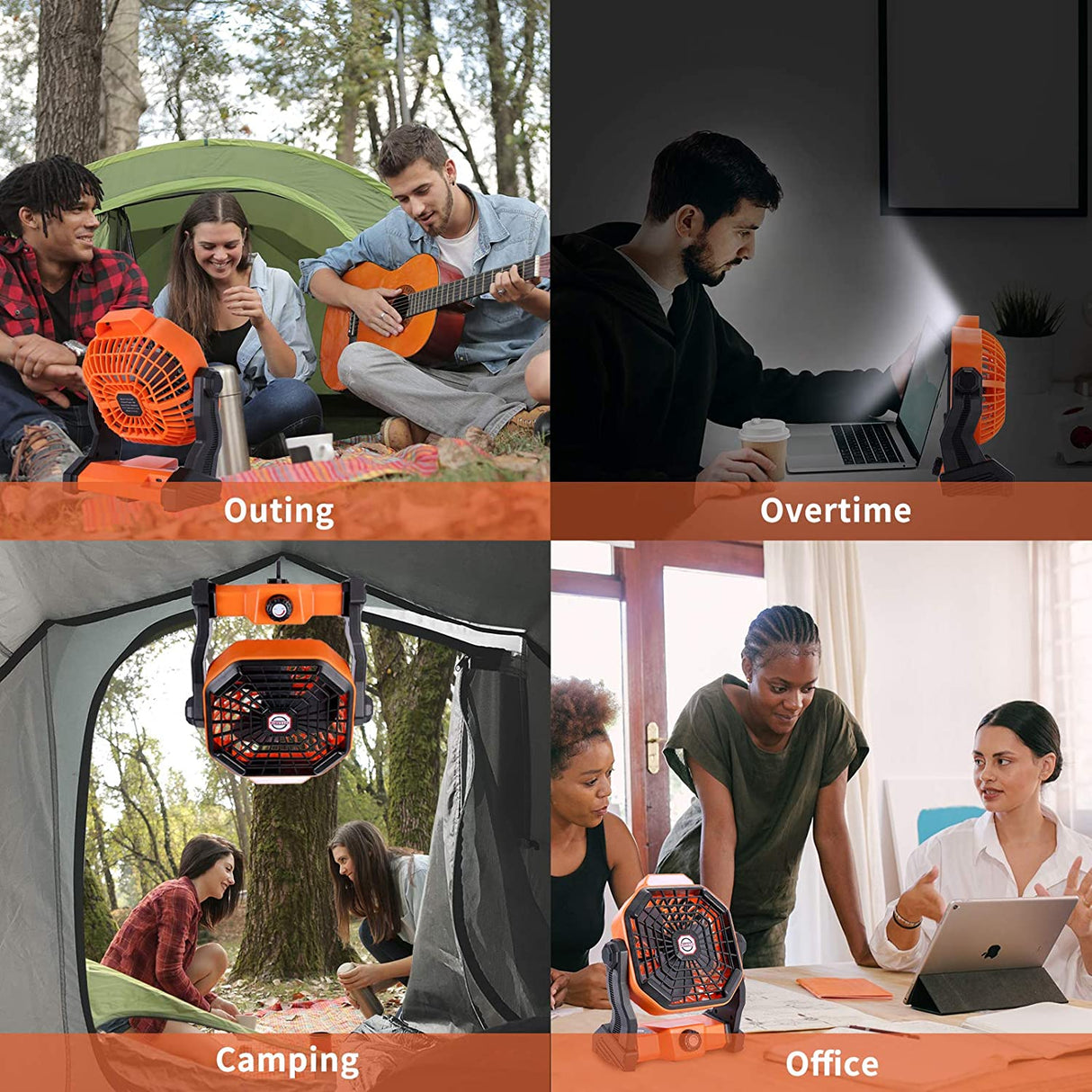 D2 USB Portable Rechargeable Adjustable Speed Lantern Camping Fishing Fan Flashlight With Led Lights For Tent Camping Supplies