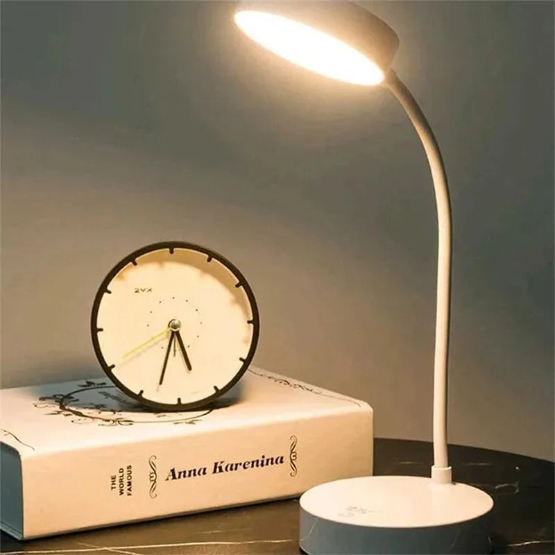 Rechargeable Table Lamp USB Plug Desk Lamp Reading Book Night Light LED 3 Modes Dimming Eye Protection Light Bedside Led Lamps