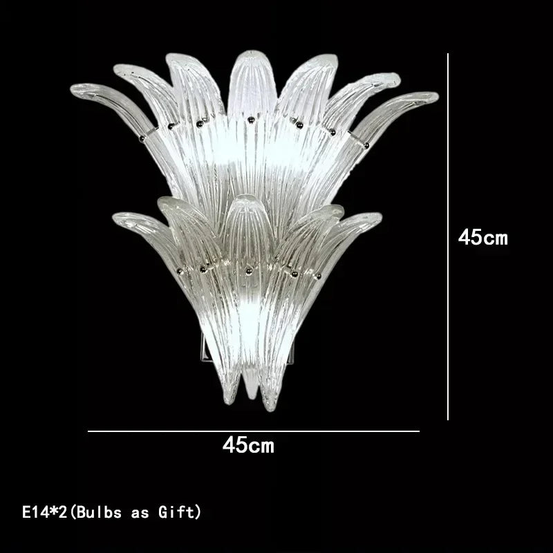 Petal Glass Flower Pendant Ceiling Lamp Minimalist Art Crystal Fringe Lamp for Living Room Staircase Villa Foyer Decor Lamp