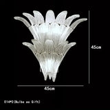Petal Glass Flower Pendant Ceiling Lamp Minimalist Art Crystal Fringe Lamp for Living Room Staircase Villa Foyer Decor Lamp