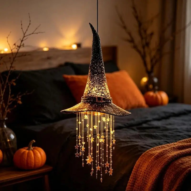 Lighted Witch Hat Hanging Chime, Lighted Witches Hat | Create Instant Magical GlowCreate Instant Magical Glow