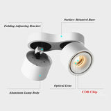 Folding Surface Mount LED Downlight - 7W to 48W High-Power Ceiling Spot