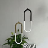 Brass U-shaped tube LED pendant lights Bedroom Bedside Long-line hanging lamp Kitchen Island Dining table Home Decor Luminaires
