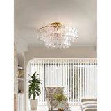 Gray Glass Ceiling Chandeliers 2025 Classic Round Hanging Lamps for Ceiling Home Decoration Lighting Gold Lustres Lamparas