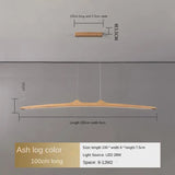 Retro Camur linear Pendant light walnut wood grain long strip lamps Restaurant Hanging Lamp Loft Artistic creativity dining room
