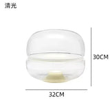 Luxury Designer Bedroom Marble Table Lamp Macaron Table Lamp Simple Smoky Grey Amber Glass Lamp Art Bedside Cute Night Light