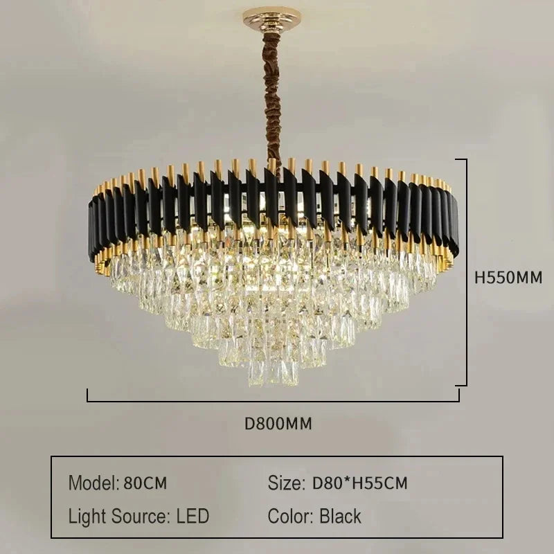 Home Appliance Crystal Ceiling Chandelier Luxury Dining Room Pendant Lamp Modern New Living Room Decor LED Bedroom Hanging Light