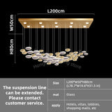 Customable Modern Chandelier Hotel Restaurant Lobby Pendant Light Luxury Villa High Ceiling Lighting Hall Glass Hanging Lamp