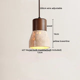 2026 New Cave Stone Pendant Light Bedroom Yellow Travertine LED Chandelier Living Dining Room Modern Hanging Lamp Decor Lighting