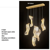 Luxury Hanging Acrylic Chandeliers for Bedroom Living Dining Room Office Hall Iron Paper Hanging Lamps Nordic Branch Chandeliers