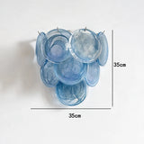 Blue Circle Glass Chandeliers Vintage Art American Classic Living Room Design Idea Home Deco Restaurant Hanging Lamps Lustre