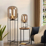 Postmodern Nordic Industrial Style Smoke Gray Glass Four-legged Floor Lamp Creative Personality Living Room Bedroom Table Lamps