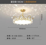 Crown Ceiling Lamp Star Light Children's Princess Room Crystal Flower Bedroom Light Light Luxury Lamp in the Living Room