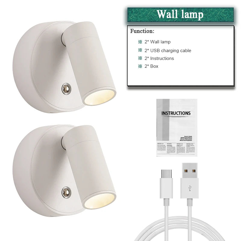 4-Pack Magnetic LED Wall & Table Lamp - Touch Dimmable 3-Color 350° Rotatable Night Light