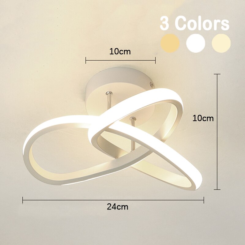 Household LED Chandelier Three Colors Lamp Modern Style Ceiling Lamp Bedroom Light Surface Installation 220v Dining Room Lamp