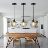 Industrial Pendant Light Led Adjustable Hanging Lamp Shade for Home Kitchen Metal Cage Pendant Lighting for Island Dining Room