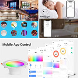 10W 6W Ewe link APP Zig bee Smart LED Downlights RGBCW Ultra-thin Down Lamp Cylinder Light Smart Home Via Alexa Google Home