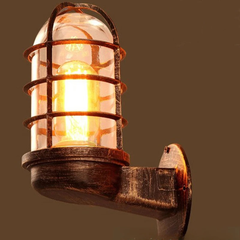 Retro Industrial Wall Lamp For Loft Coffee Bar Corridor Aisle Waterproof Outdoor Sconce Antique E27 Exterior Led Lights Fixture