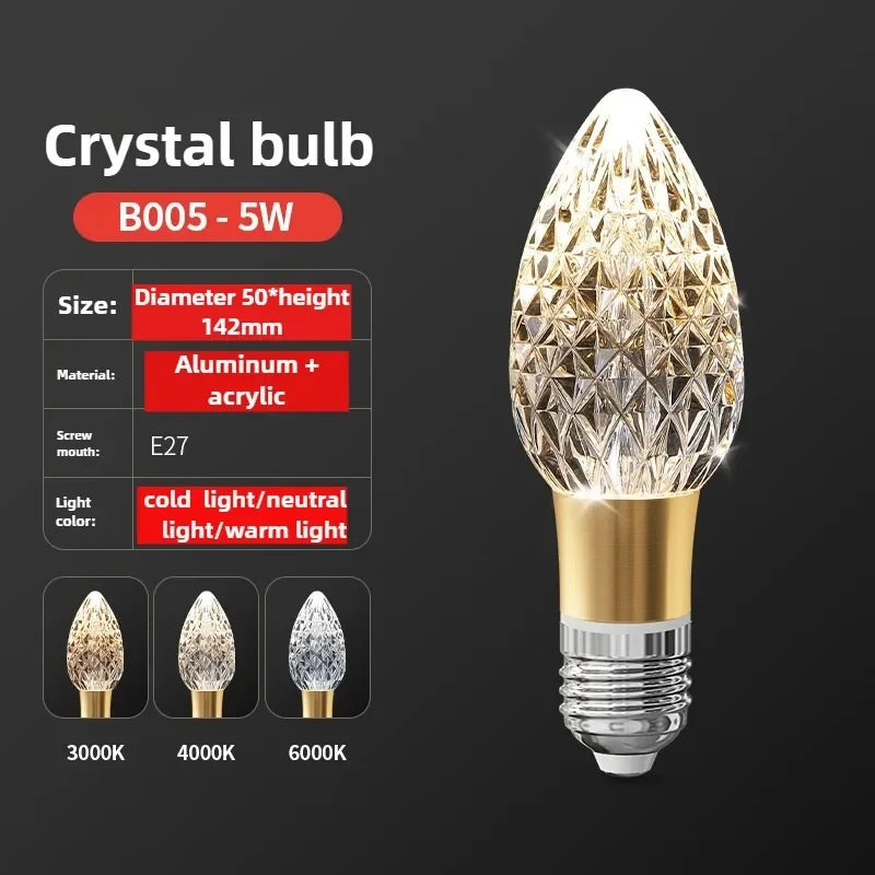 Super Bright LED Crystal Bulb  E27/E14 European Home Light  Dining Room Chandelier warm white cold white 110v 220v 230v 240v