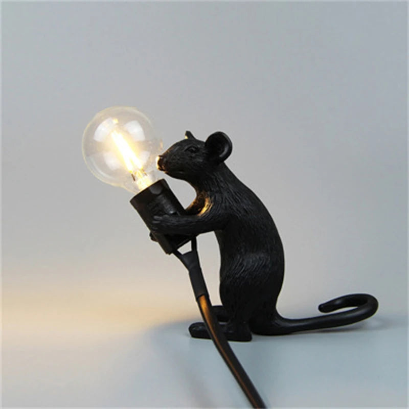Modern Resin Animal Table Lamp - Mouse, Cat & Squirrel LED Night Light