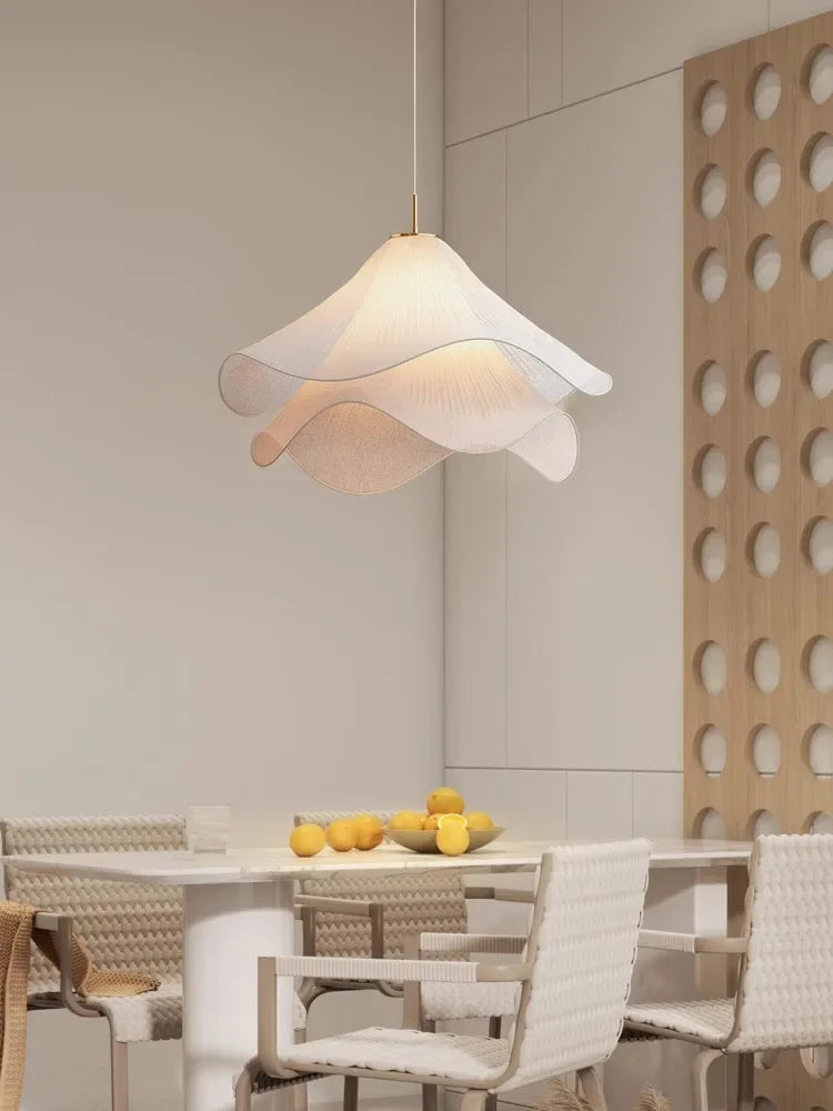Nordic Flowers Cloth Pendant Lights For Dinging Room Kitchen Chandelier Indoor Lighting Bedroom Atmosphere Hanging Lamp Fixtures
