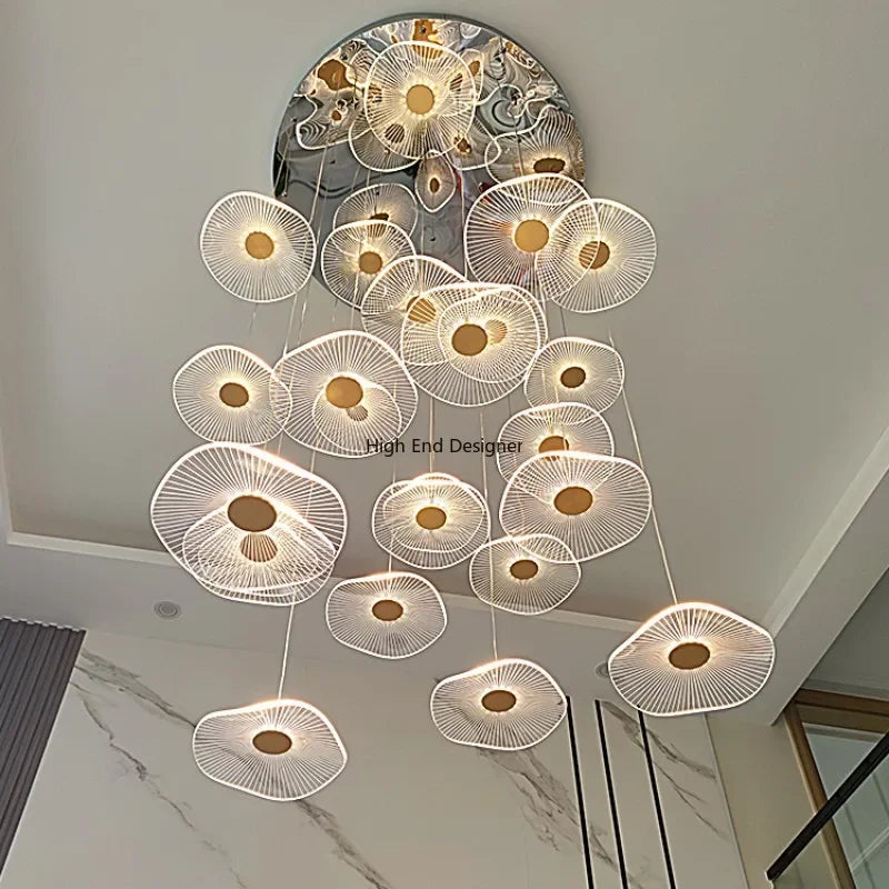 Designer Led Pendant Lamps Acrylic For Living Dining Room Staircase Chandelier Home Decor Accessories Hanging Lighting Fixtures