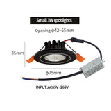 Recessed mini Spotlight 1w 3w LED ceiling light 110 volt 220V indoor embedded small downlight with driver set