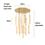 Luxury Spanish Marble Chandelier Brass Hanging Light 3 Color Dimmable Pendant Lamp for Villa Living Room Dining Area Hotel Lobby