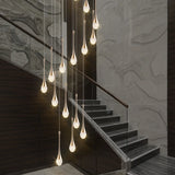 Modern LED Crystal Staircase Chandelier - Luxury Long Duplex Hanging Light
