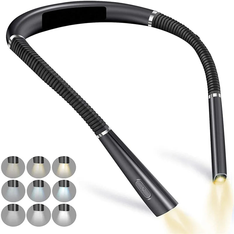 Portable USB Rechargeable Book Lighting  Light Flexible Handsfree Led Neck Light Hug Reading Lamp Led Night Light Flashlight