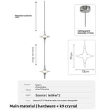 Crystal UFO Chandelier Pendant Lamp Bedside Pendant Light Entryway Hallway Background Wall Ambient Light Entrance Decoration