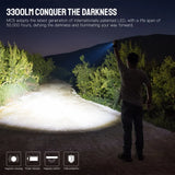 MC5 3300-Lumen EDC Flashlight - Magnetic Rechargeable IP68 Waterproof LED Torch