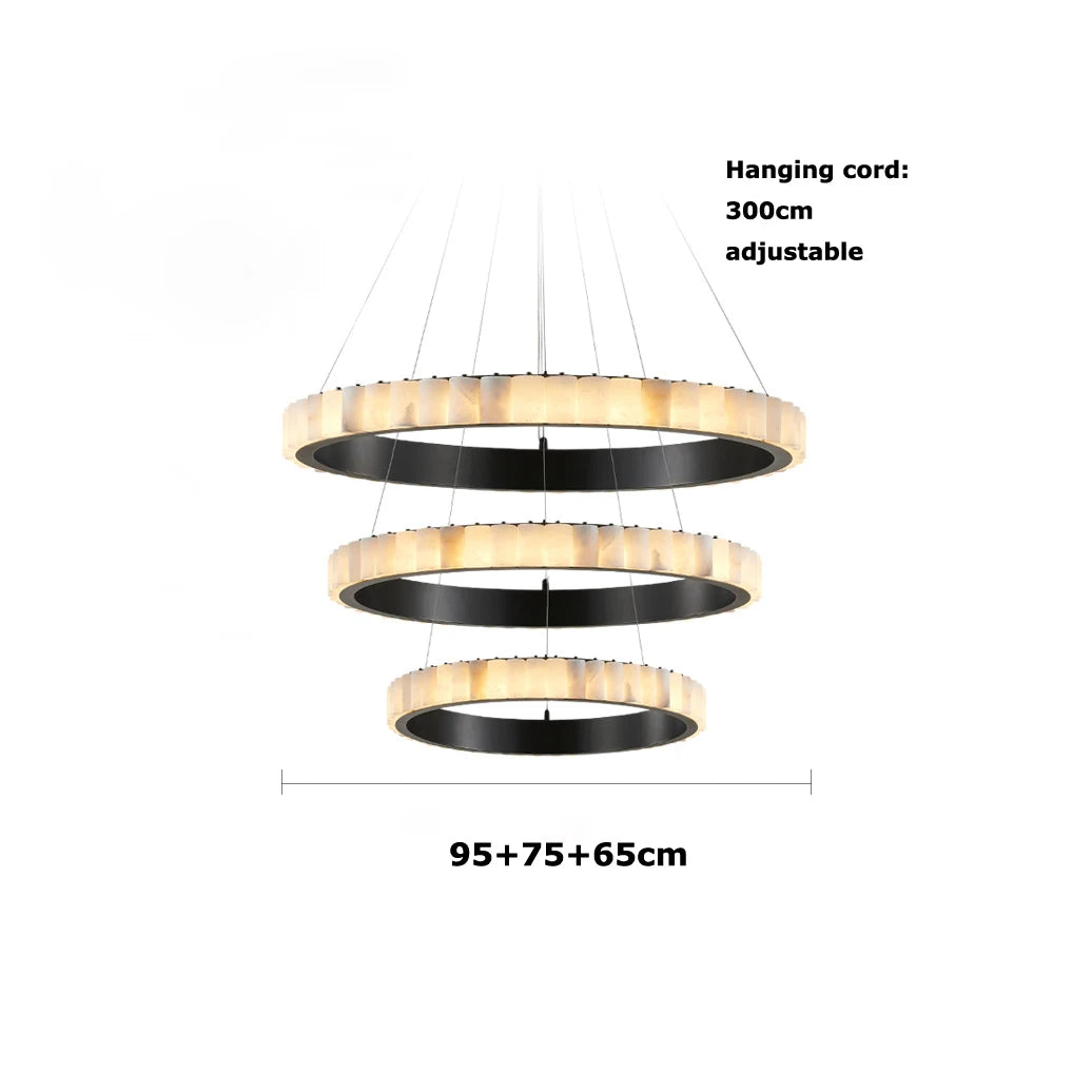 LED Luxury Marble Golden Black Lustre Hanging Lamp Chandelier Lighting Suspension Luminaire Lampen For Living Room