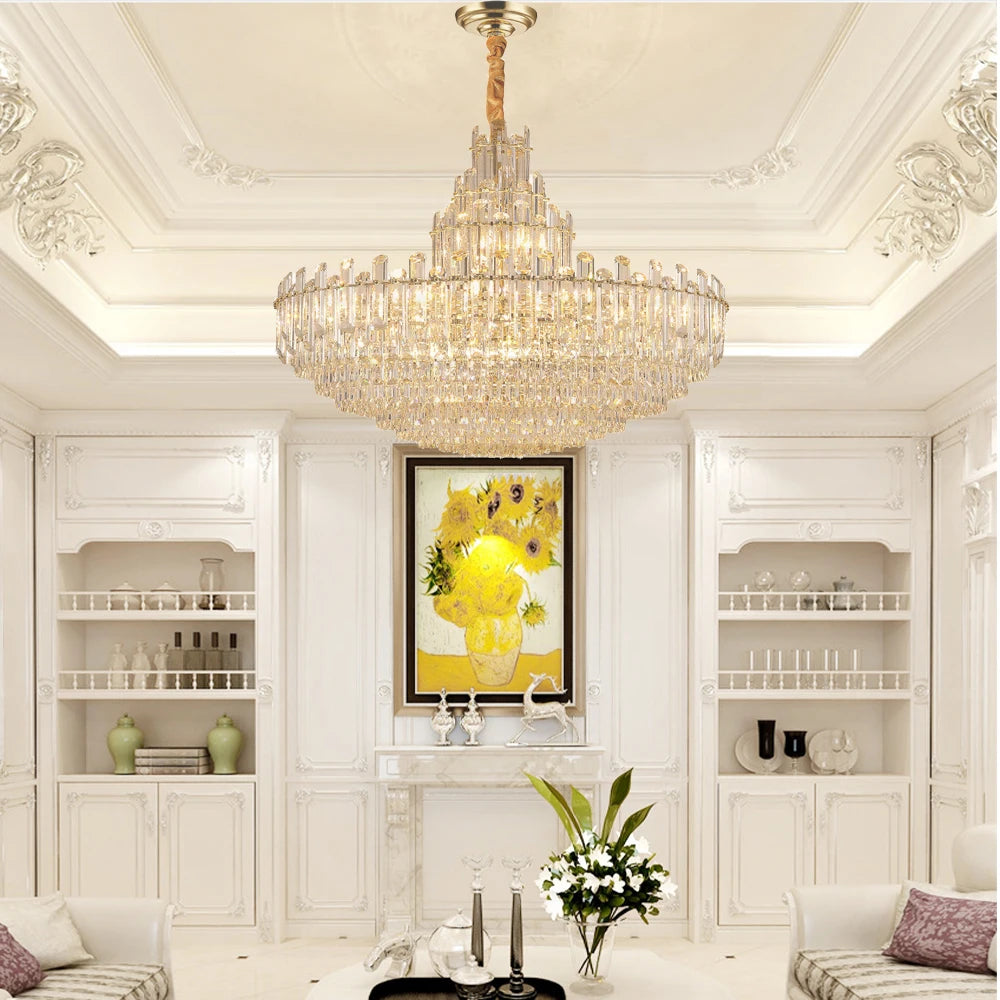 LED Luxury Light Fixture Lustre Crystal Ceiling Chandeliers Hanging Lamps Modern Decor High-end Home Appliance for Dining Room