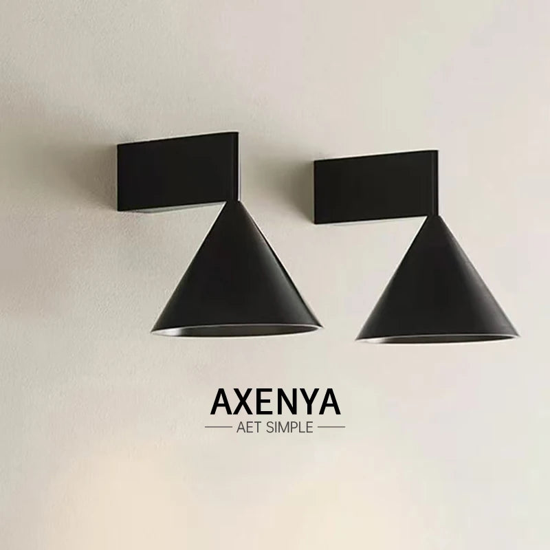 Italian Designer's Minimalist Aluminum Bedside Wall Lamp Corridor Staircase Background Wall Conical Geometric Warm Wall Lamp