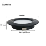 3W Indoor LED Mini Spotlights 12V 24V Ultra Thin Recessed Ceiling Panel Light IP42 Caravan Boat Kitchen Vehicle Camper Downlight