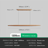 Walnut Wood LED Linear Pendant Light Fixture, Contemporary Dining Room and Kitchen Island Lighting for Pool Table