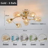 Creative Magic Bean LED Molecular Chandeliers Green Blue Grey Modern Glass Ball Ceiling Light Restaurant Table Room Chandeliers