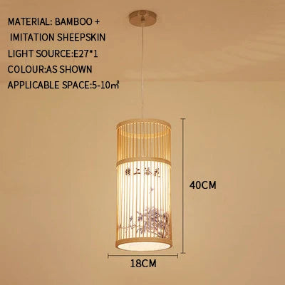 Bamboo Modern Hand Woven Bamboo Art Chandelier Bamboo Lantern Chandelier Bedroom Dining Room Lamp Japanese Pendants Lights