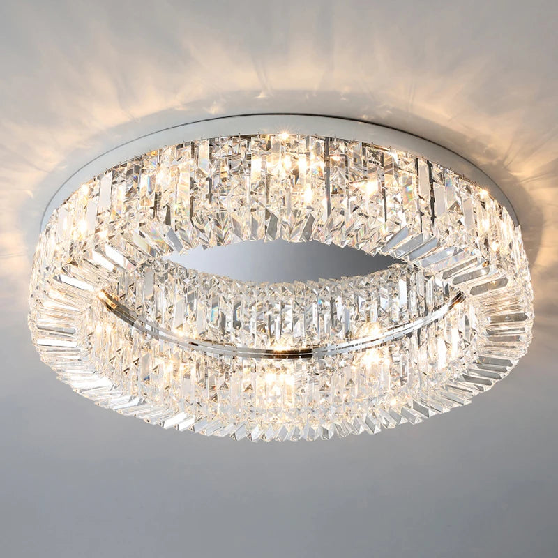 modern style ceiling light K9 crystal stainless steel decorative living room bedroom LED ceiling lamp