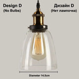 Clear Gray Amber Colour Vintage Pendant Lights Dining Glass Hanging Lamp Russia Loft Luminaire Modern Bedroom Light Fixture