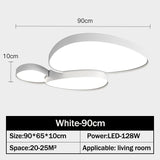 Modren LED Ceiling Lamps Living Dining Room Study Bedroom Nordic Minimalist Acrylic Black White Home Decor Lustre Lights Fixture