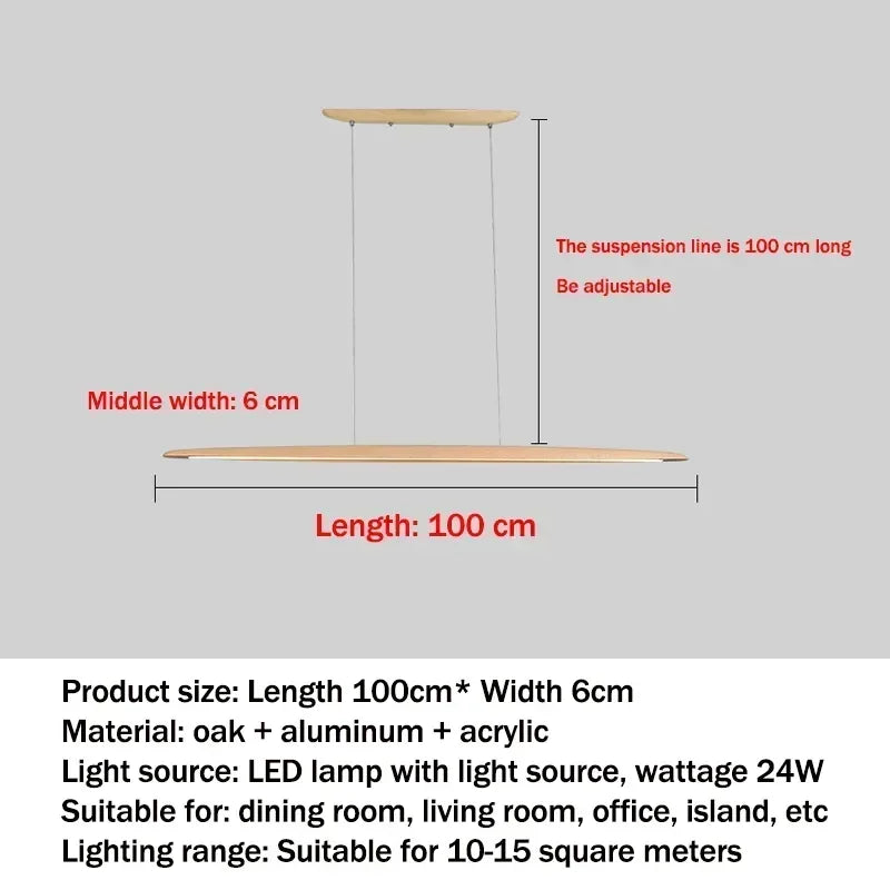 Nordic Design Walnut Long Table Lamp Modern Simple Zen Pendant Lights Japanese Style Tea Quiet Restaurant Home Decor Lamps LED